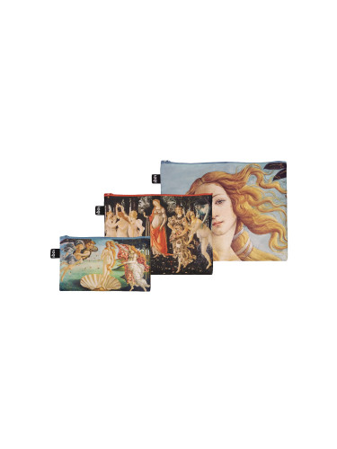 Loqi Sandro Botticelli - Birth of Venus, Primavera, Portrait of Venus Recycled Zip Pockets Unisex - Раници и чанти LOQI - Многоцветен - ZP.SB-One-size