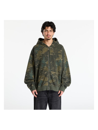 Суитшърт Carhartt WIP Hooded Benton Sweat Jacket UNISEX Camo Combi/ Green Garment Dyed M