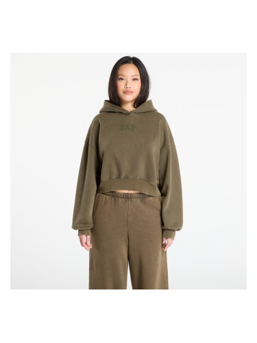 Суитшърт GAP Logo Pullover Hoodie Black Moss Green Wash L