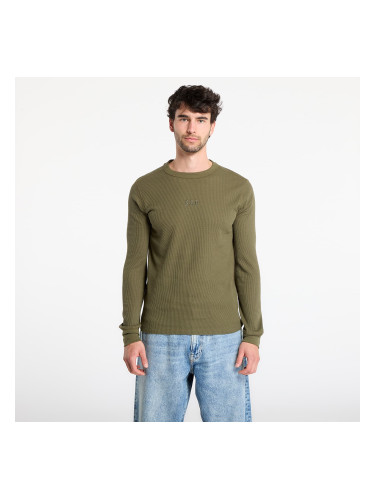 Тениска GAP Ls Waffle Mini Logo Crew Tee Army Green L