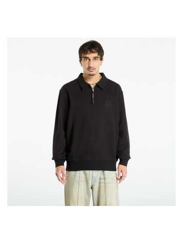Суитшърт C.P. Company Diagonal Raised Fleece Half Zip Sweatshirt Black XL