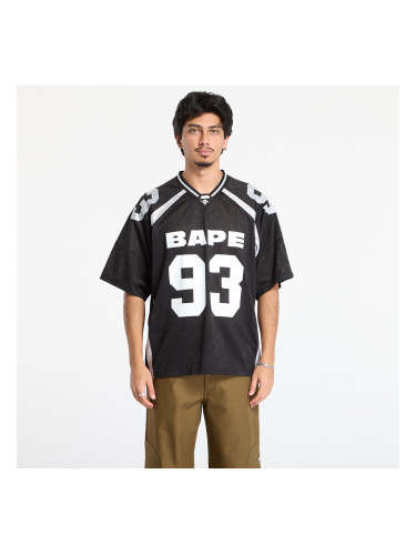 Тениска A BATHING APE Line Camo Jacquard Relaxed Fit Football Jersey Black S