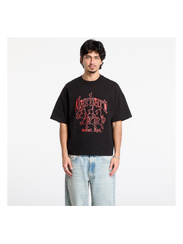 Тениска Carhartt WIP S/S Hackwork T-Shirt UNISEX Black Heavy Stone Wash S