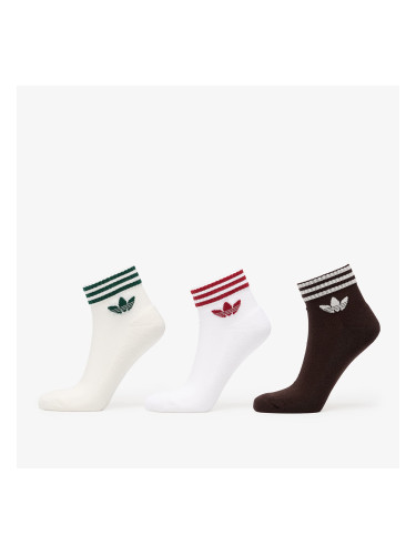 Чорапи adidas 3-Stripes Ankle Socks 3 Pairs Off White/ Aurora Coffee/ White L