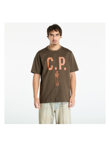 Тениска C.P. Company Mercerized 30/2 Jersey Twisted Short Sleeve Logo T-Shirt Ivy Green L