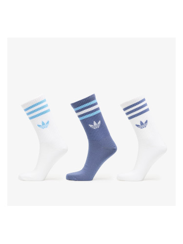 Чорапи adidas 3S Crew Socks 3-Pack Creme Blue/ White/ White L