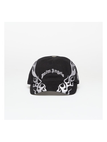 Шапка Palm Angels Curved Logo Flames Cap Black/ Light Grey Universal