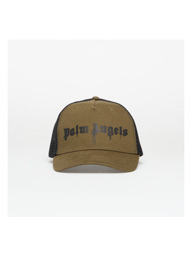 Шапка Palm Angels Spray Logo Trucker Cap Army Green/ Black Universal