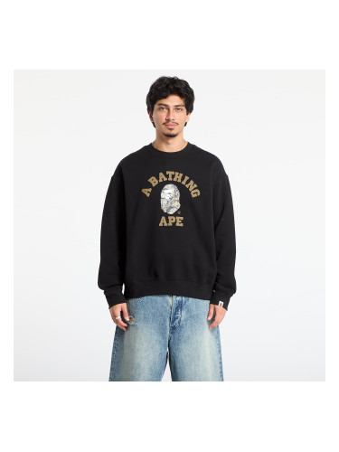 Суитшърт A BATHING APE Tree Edge Camo College Relaxed Fit Crewneck Sweatshirt 1 Black L