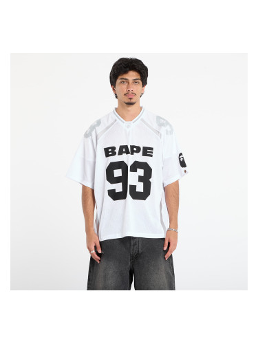 Тениска A BATHING APE Line Camo Jacquard Relaxed Fit Football Jersey White L
