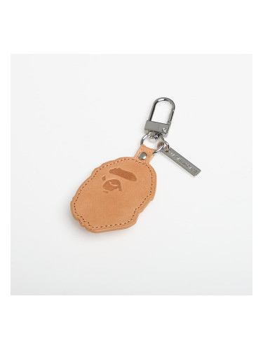 A BATHING APE Ape Head Leather Keychain Brown Universal