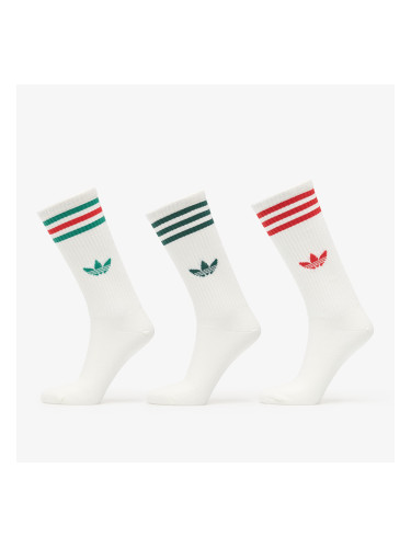 Чорапи adidas 3-Stripes High Crew Socks 3 Pairs Off White/ Off White/ Off White L