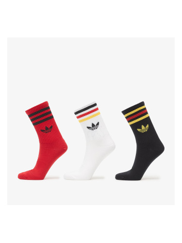 Чорапи adidas 3S Crew Sock 3P White/ Better Scarlet/ Black L