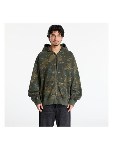 Суитшърт Carhartt WIP Hooded Benton Sweat Jacket UNISEX Camo Combi/ Green Garment Dyed M