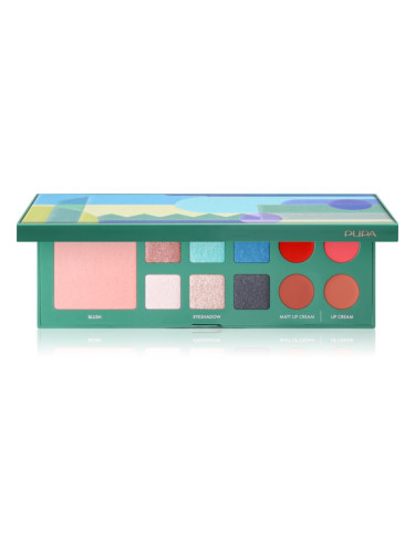 PUPA Milano Pupart S мултифункционална палитра за очи и устни GREEN 11.4 гр.