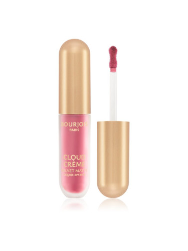Bourjois Cloud Crème Velvet Matte ултра матиращо течно червило цвят 01 Rose Bonbon 3.1 мл.