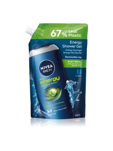 NIVEA MEN Energy душ-гел за мъже пълнител 500 мл.