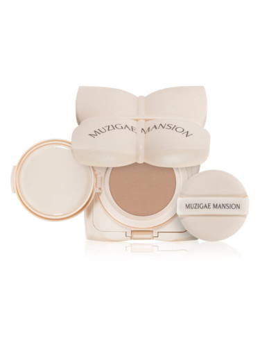 MUZIGAE MANSION Sleek Water Cushion дълготраен грим в гъбичка с хидратиращ ефект цвят P21 15 гр.
