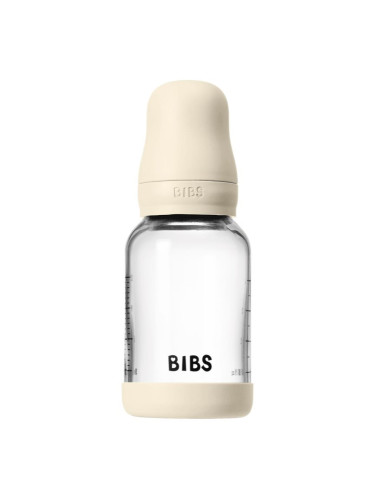 BIBS Baby Glass Bottle Silicone шише против колики със силиконова приставка за пиене Ivory 120 мл.