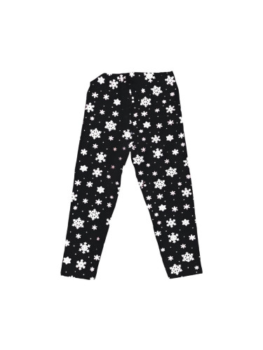 Детски коледен клин в черно на снежинки