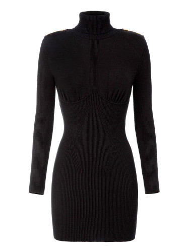 Черна рокля с поло яка Elisabetta Franchi