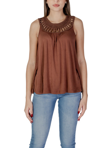Кафяв топ без ръкави
