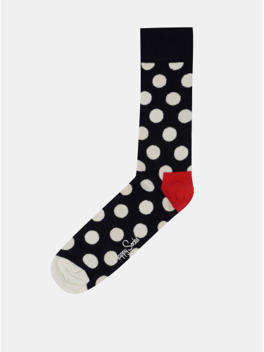 Tmavě modré ponožky s bílými puntíky Happy Socks Big Dots