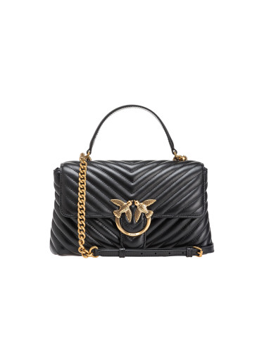 Черна кожена чанта Pinko