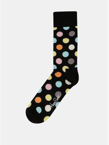 Černé ponožky s barevnými puntíky Happy Socks Big Dots