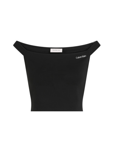 Черен топ с яка тип „лодка“ от Calvin Klein
