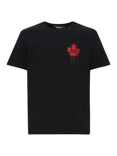 Черна тениска Dsquared2 с червен мотив