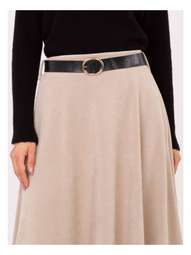 Бежова миди пола с колан