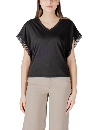 Черна блуза с къс ръкав Ichi