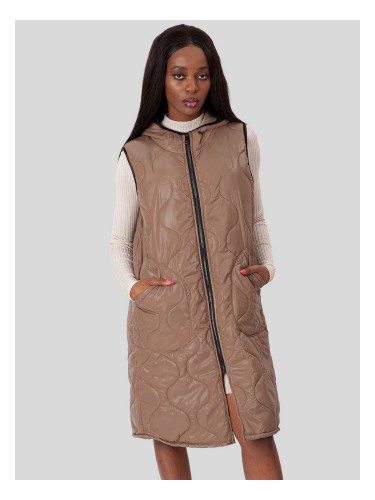 PERSO Woman's Women's long quilted vest with pockets