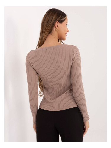 Едноцветна блуза с дълъг ръкав