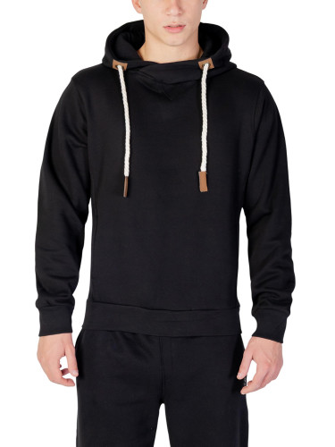 Мъжки черен суичър с качулка