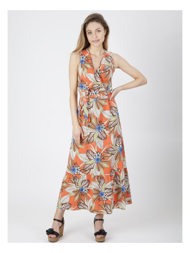 PERSO Woman's Long light women's dress with a floral motif