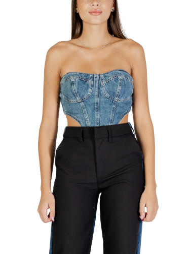 Дънков топ Colcci с деколте тип „сърце“