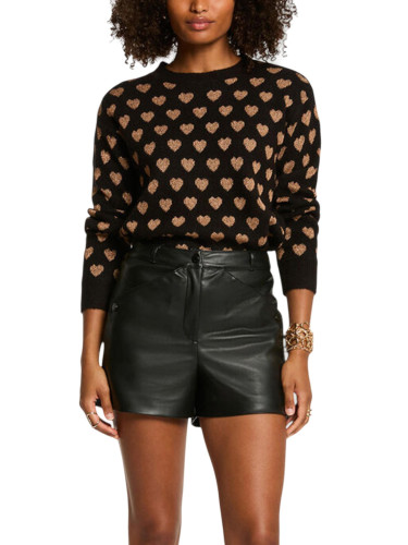 Пуловер с принт на сърце