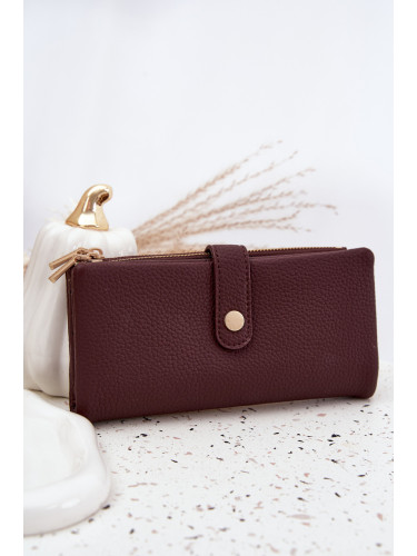 Дамски портфейл от екокожа в цвят бордо