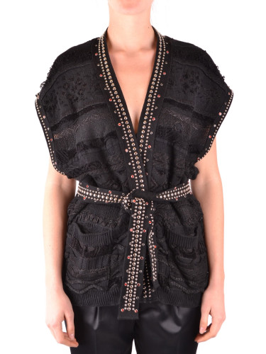 Черен кардиган Laneus с колан