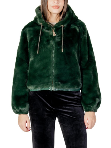 Зелено ватирано яке с качулка