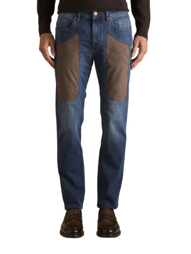 Дънки Jeckerson с кожени детайли