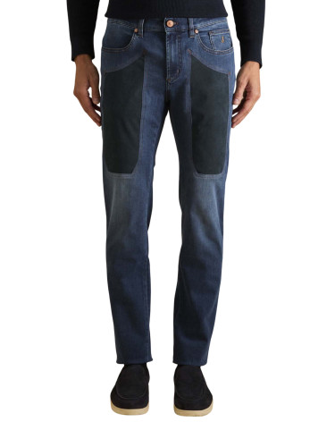 Мъжки дънки Jeckerson с контрастни панели