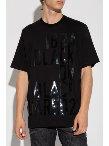 Черна тениска Dsquared с щампа