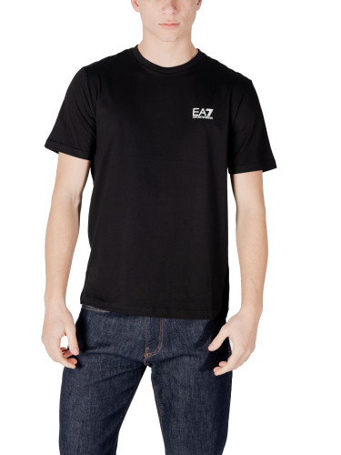 Черна тениска с къс ръкав EA7