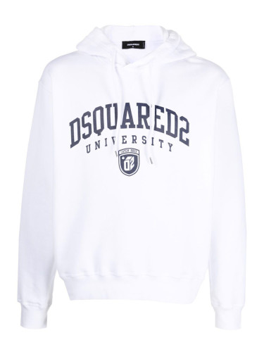 Бял суичър с качулка Dsquared2