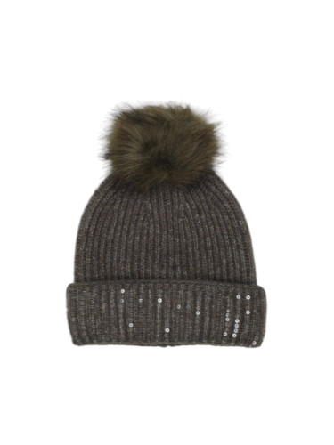 Дамска шапка с помпон