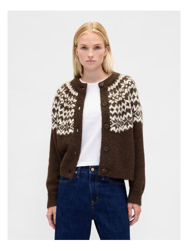 GAP Oversize Cardigan Fair Isle with Wool - Women's