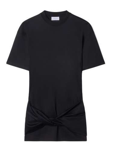 Черна рокля с суитшърт в цвят бяло